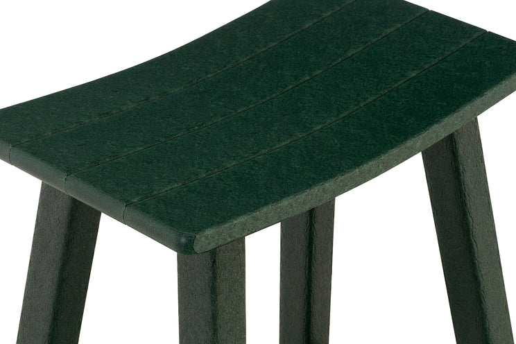 Polywood Green Saddle Counter Stool